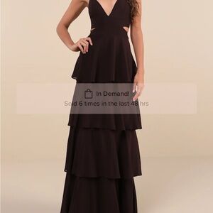 Lulus Brown Tiered Dress